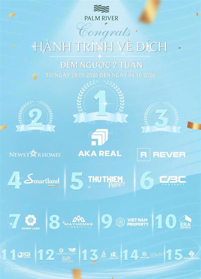 Giỏ hàng tháp t3 và t4 palm river căn 01, 02, 03, 04, 05, 06 tầng cao, view đẹp, mua trực tiếp cđt