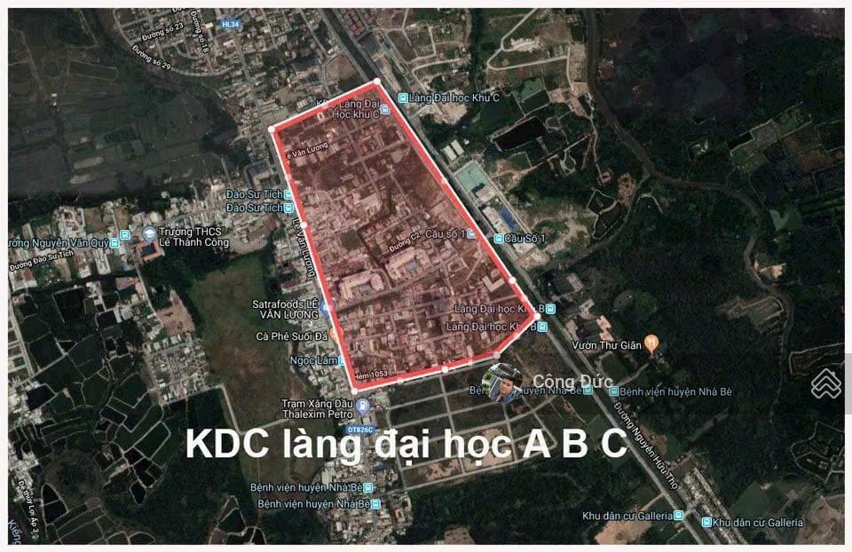 Bán đất làng đại học abc, phước kiển, nhà bè. dt 10x20m. giá tốt 17,5tỷ còn tl.  0909 460 *** đức