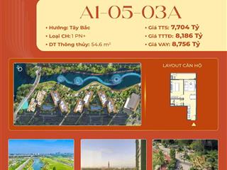 Bán lại căn hộ 59,4m2 view sông đẹp thoáng giá 8,1 tỷ full giá a105.3a