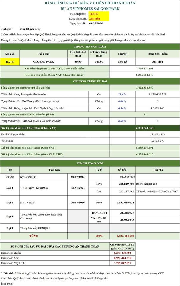 Căn thô tl347 đối diện công viên 2ha, giá chỉ 6tỷ294 all in