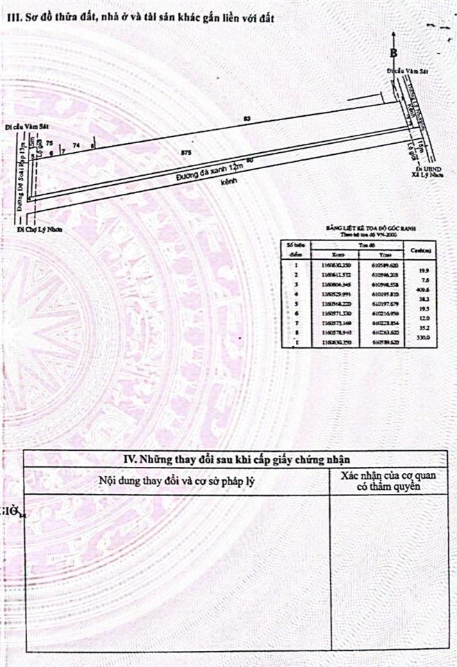 Bán 13048m2 thổ cư 3 mặt tiền đường lý nhơn cần giờ
