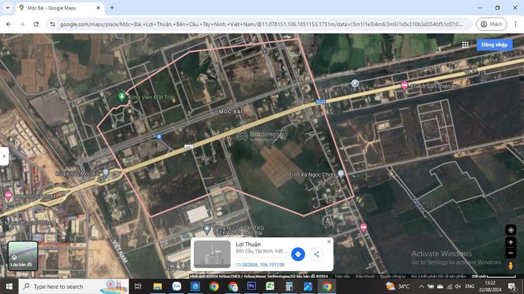 Bán đất quốc lộ 22, lợi thuận, bến cầu, tây ninh, 900 triệu, 107m2 giá tốt, đẹp