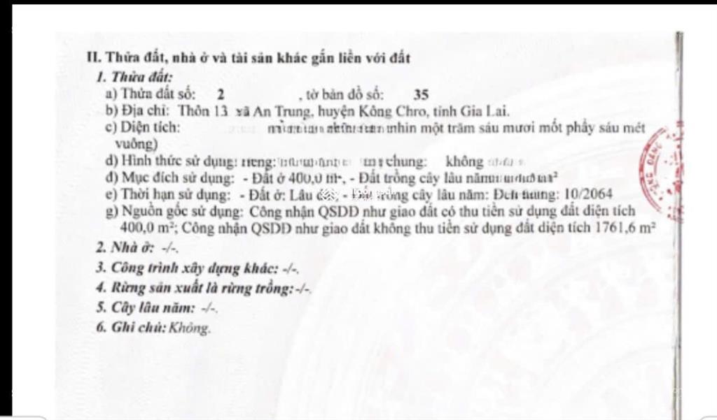 Bán đất mặt tiền đường, huyện kông chro, gia lai  nay là xã chư krey, gia lai mới