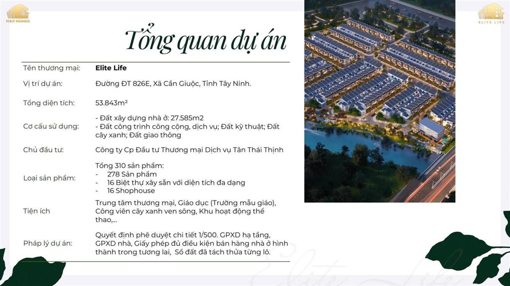 Nhà phố elite life long hậu 4,2 tỷ thanh toán chỉ từ 49 triệu/tháng, chiết khấu 11%, nhận nhà ngay