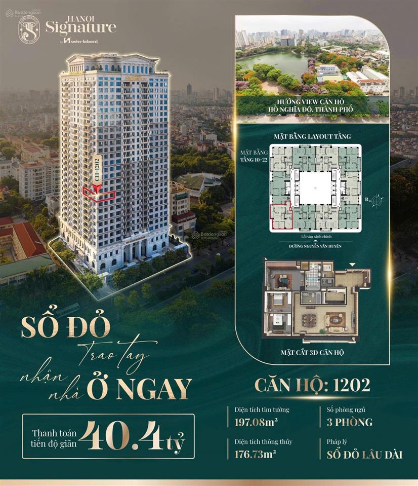 Hot! căn góc 602 hiếm có view hồ nghĩa đô. chung cư 6 nguyễn văn huyên 0352 472 *** (miễn mg)