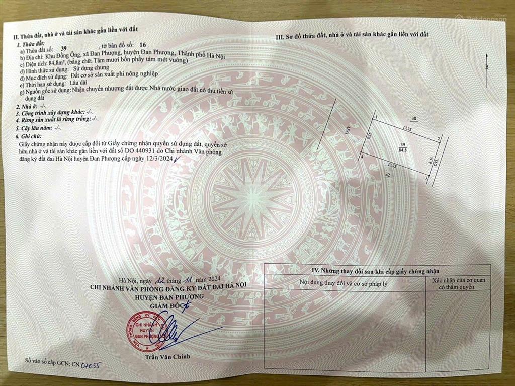 Bán đất tại đồng ông, đan phượng, giá đầu tư nhỉnh 100tr/m