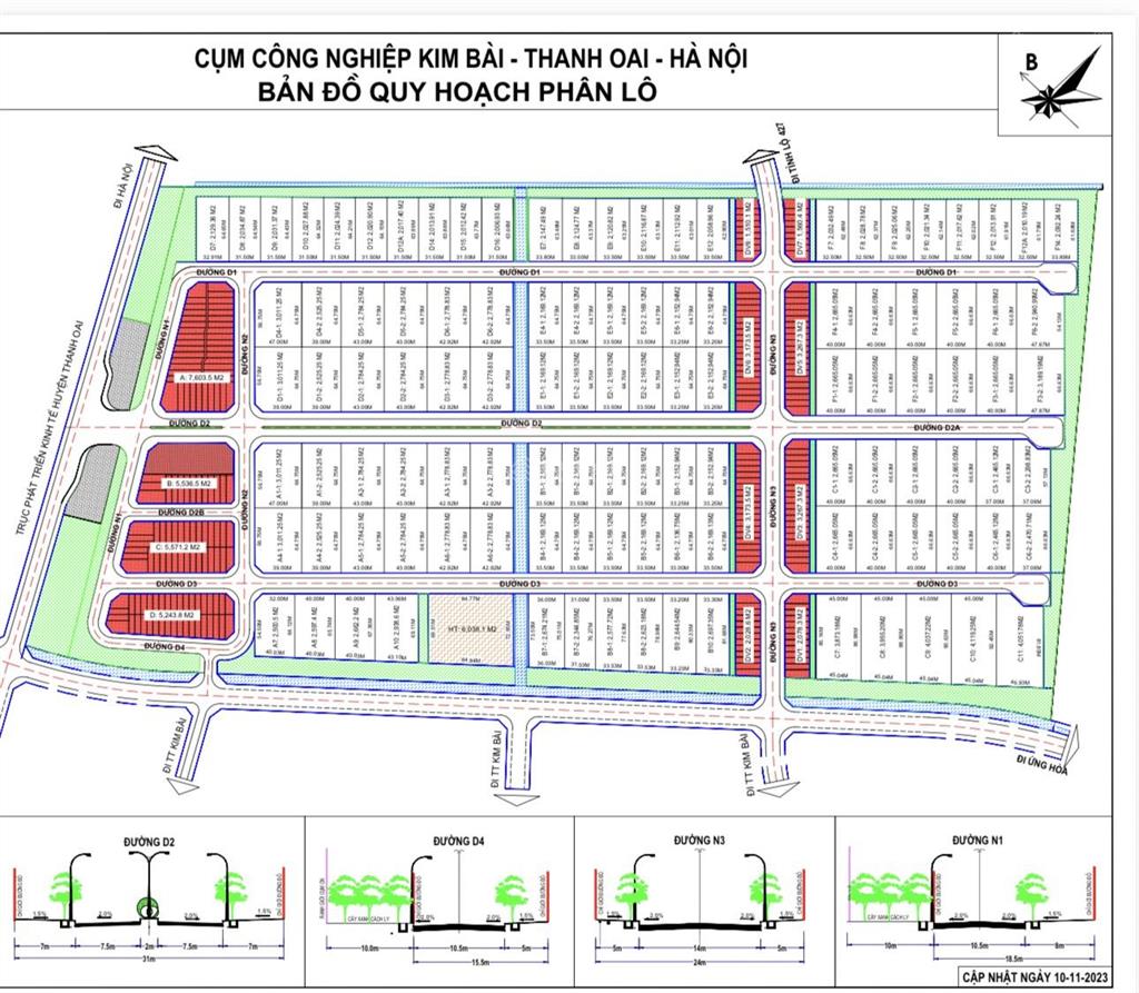 Bán lô đât xưởng cụm công nghiệp telin park kim bài, giá nhỉnh 9tr/m2