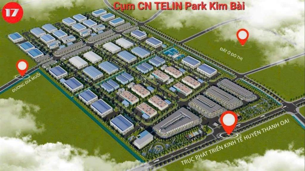 Tôi có lô đất xưởng tại cụm cn telin park kim bài, dt 2500, giá gốc cao, giá bán 8tr /m2