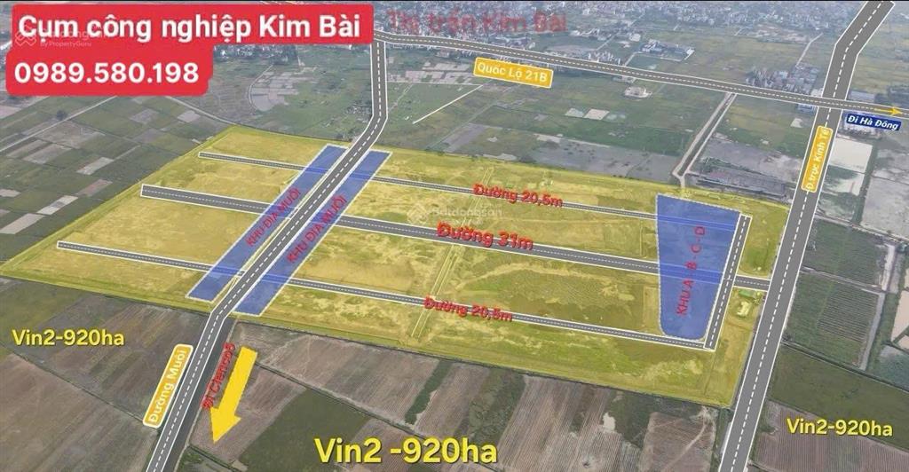 Bán lô đất xưởng hơn 2000m2 cụm công nghiệp telin park kim bài, giá nhỉnh 9tr/m2 0989 580 ***