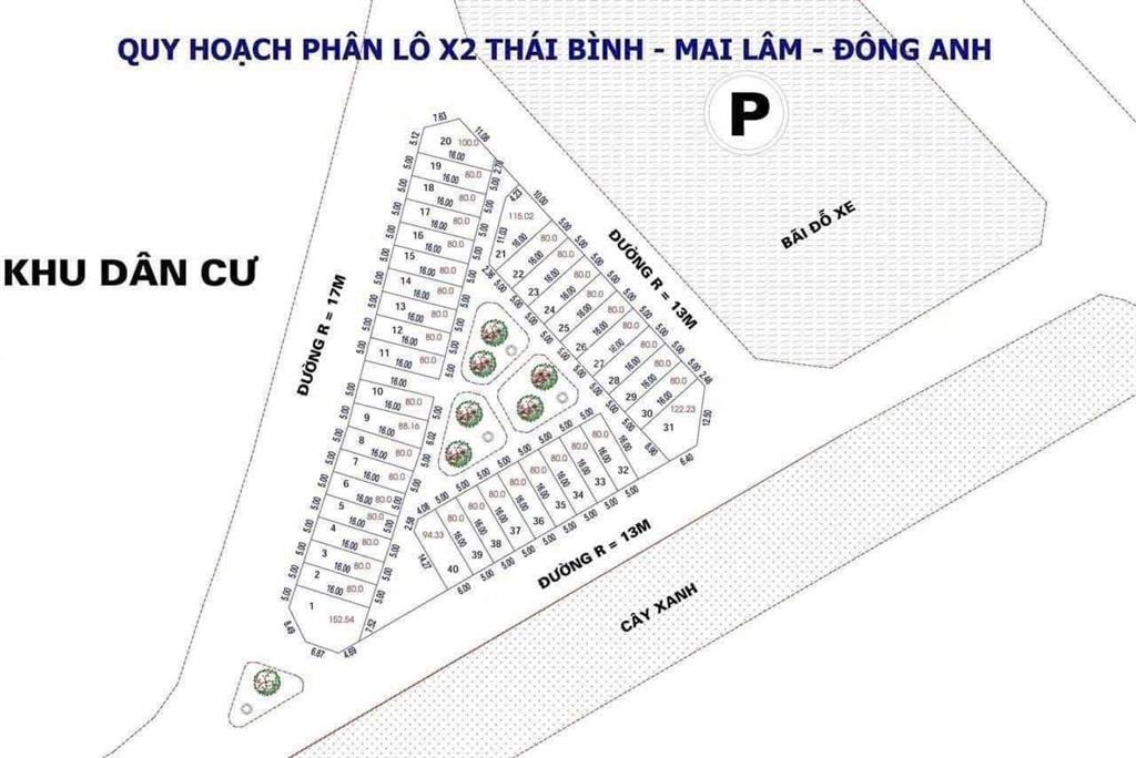 Cần bán 80m2 (5x16) đất đấu giá x2 thái bình đông anh đường rộng 17m vỉa hè 3m, hướng tây nam