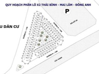 Cần bán 80m2(5x16) đất đấu giá x2 thái bình đông anh, đường rộng 15m vỉa hè 3m hướng đông nam