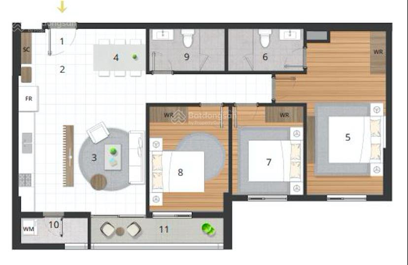Chính chủ bán căn 3pn 102m2 kosmo view hồ tâyhướng đn & slot ô tô sẵn nội thất