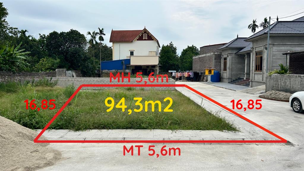 Cc bán lô góc 94,3m2 bám đường cực rộng 7m  đất hà nội