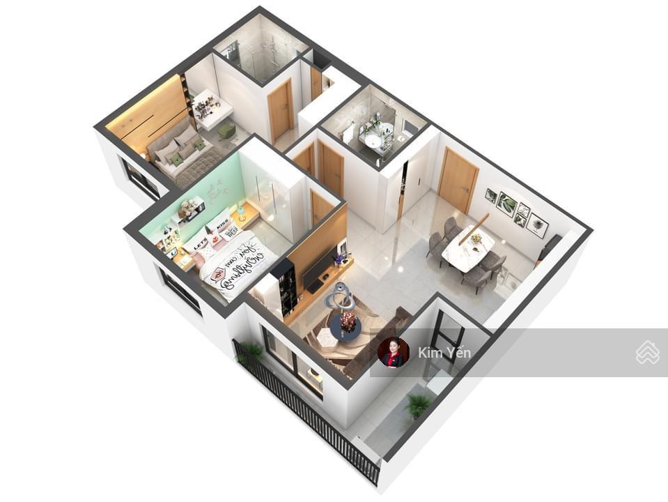 Bán căn góc 2 phòng ngủ ct3 vĩnh điềm trung sổ hồng