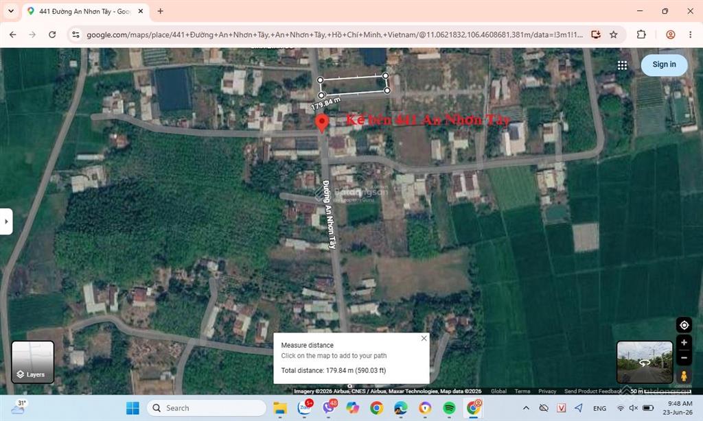 Bán đất mặt tiền 18m an nhơn tây