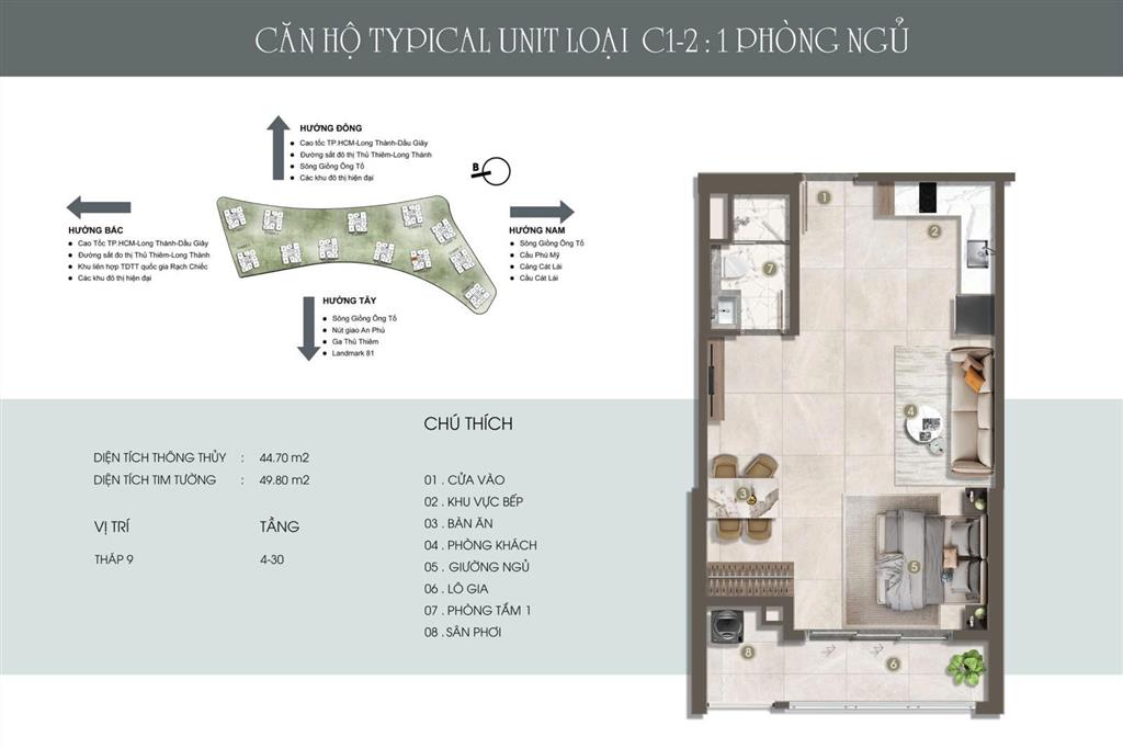 The privé quận 2  căn hộ 1pn view sông và sân vườn, đầu tư và an cư lý tưởng, nội thất cao cấp