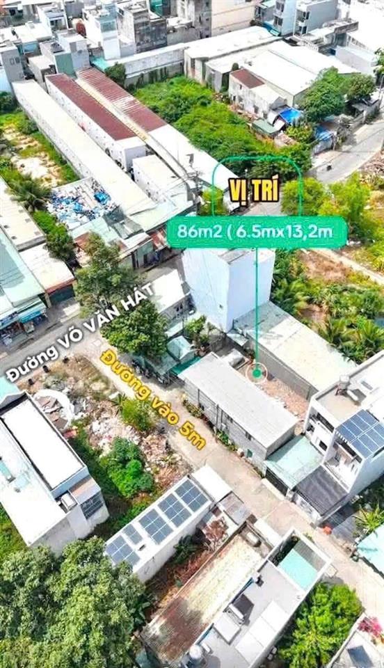 Đất 86m2 ngang 6.6m  đường võ văn hát q9 cũ