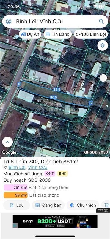 Chính chủ bán lô đất mặt tiền đường long chiến tân triều, vĩnh cửu, đồng nai