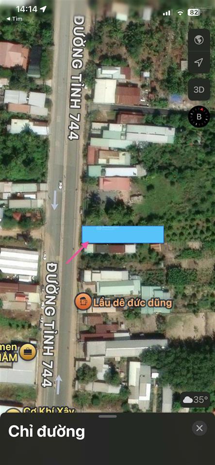 Chính chủ bán 442.3m2 đất mặt tiền đt 744, thanh tuyền, dầu tiếng, 3,9 tỷ