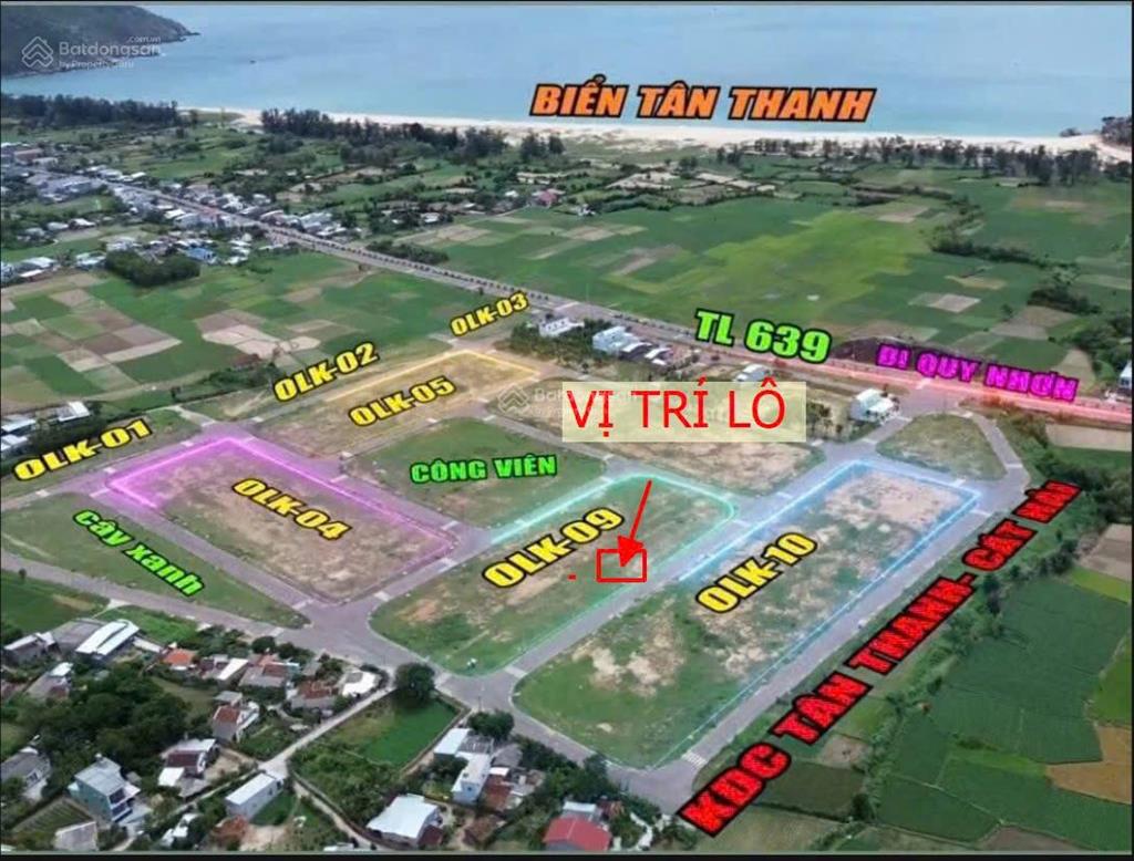 Đất biển ở tân thanh, cát tiến giá 1,35 tỷ, diện tích 8x25m=200m2, đường chính 20m có vỉa hè 4,5m