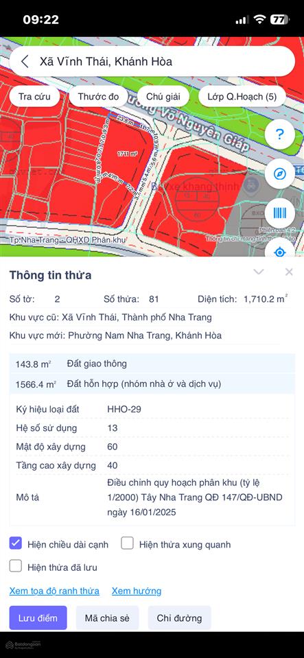 Bán đất đẹp tại võ nguyên giáp, 19,5 tỷ, 1710 m2, nhiều tiện ích