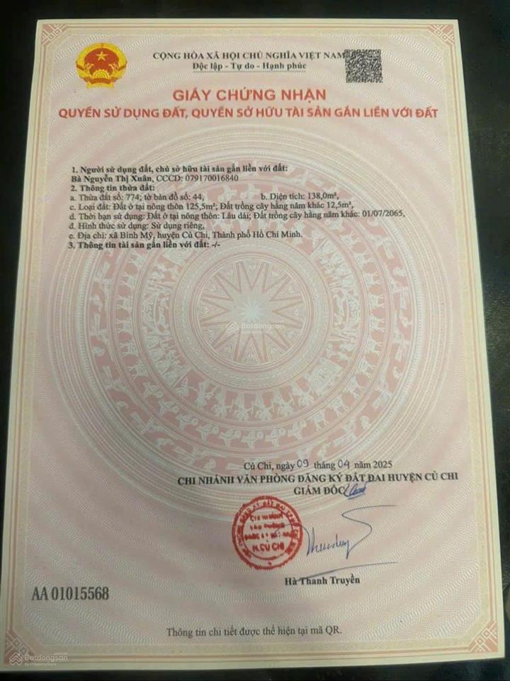 Đất mặt tiền kênh cây xanh. ấp 22 bình mỹ  củ chi, giá tốt , hỗ trợ vay bank.