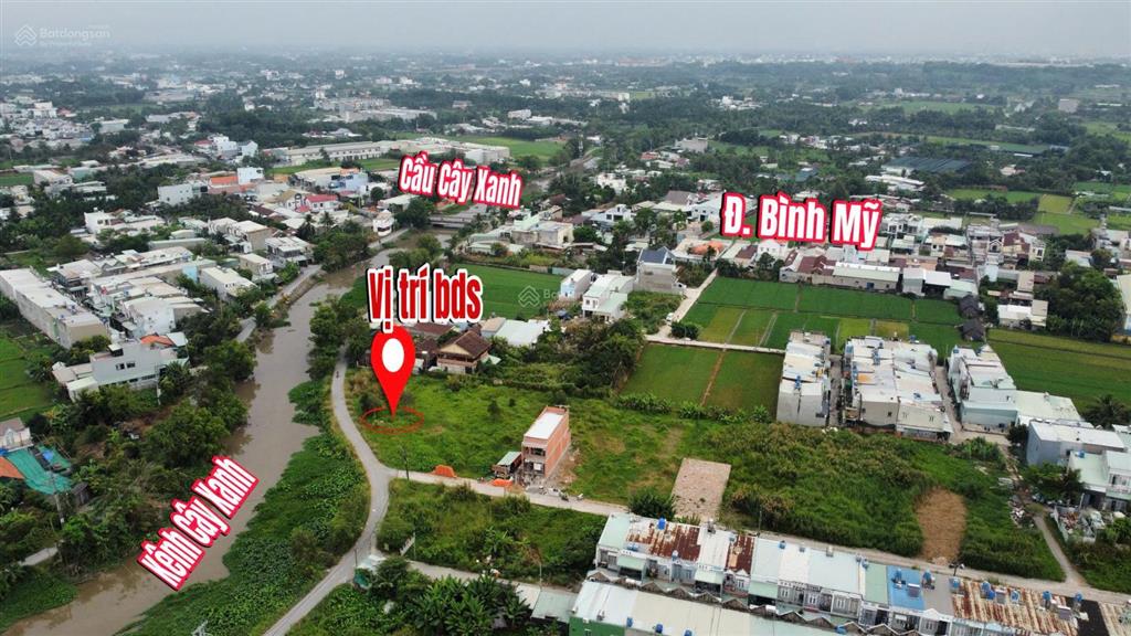 Đất mặt tiền kênh cây xanh. ấp 22 bình mỹ  củ chi, giá tốt , hỗ trợ vay bank.