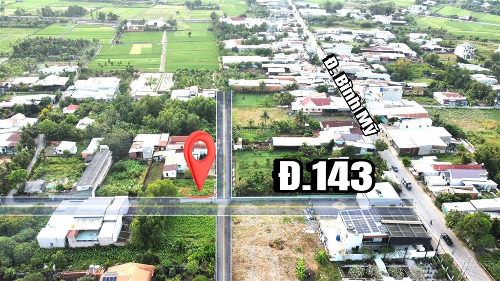Đất 2 mặt tiền đường 143, xã bình mỹ, củ chi, đất đẹp vuông vức giá rẻ