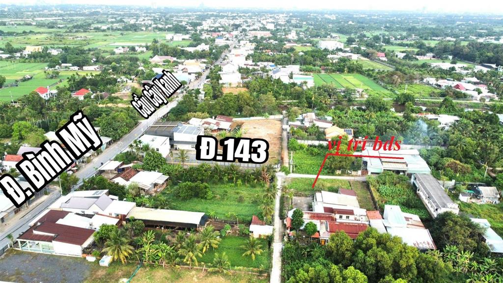 Đất 2 mặt tiền đường 143, xã bình mỹ, củ chi, đất đẹp vuông vức giá rẻ
