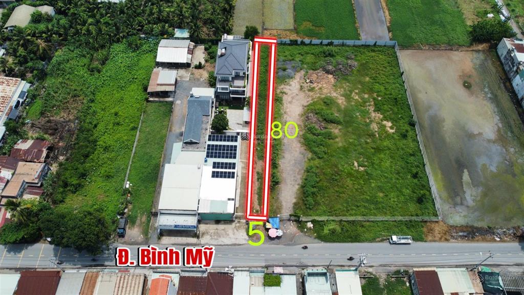 Đất mặt tiền đường bình mỹ xã bình mỹ, củ chi 405.5m2, có 119m2 thổ