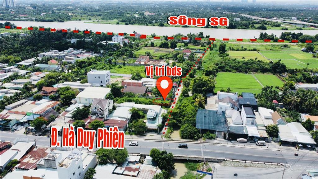 Đất view kênh ông huyện xã bình mỹ, củ chi, 496m2 thổ cư 447m2