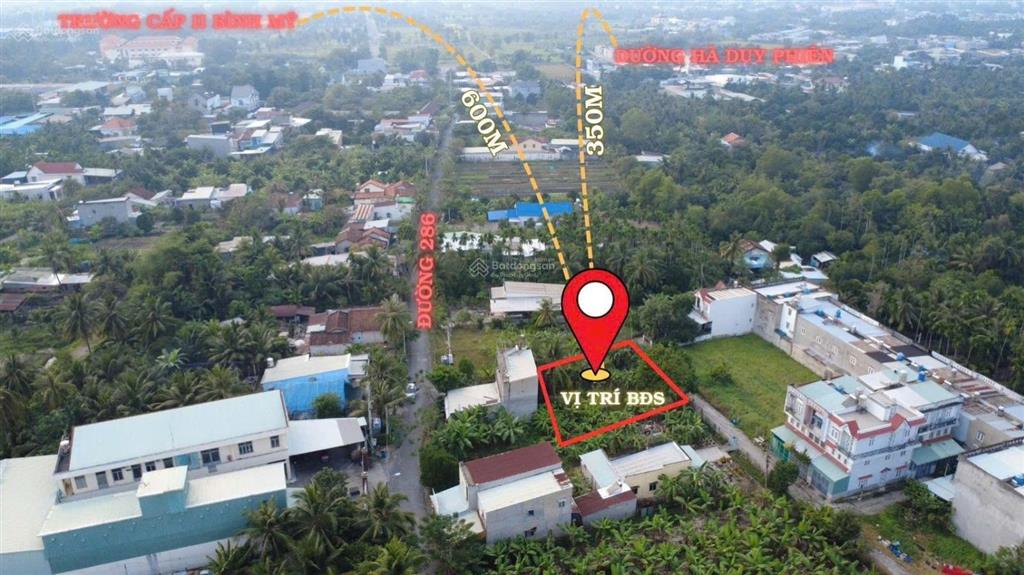 Chỉ có 4,5 tỷ cho lô đất 2 mặt tiền tại xã bình mỹ, đường bê tông ô tô tới nơi