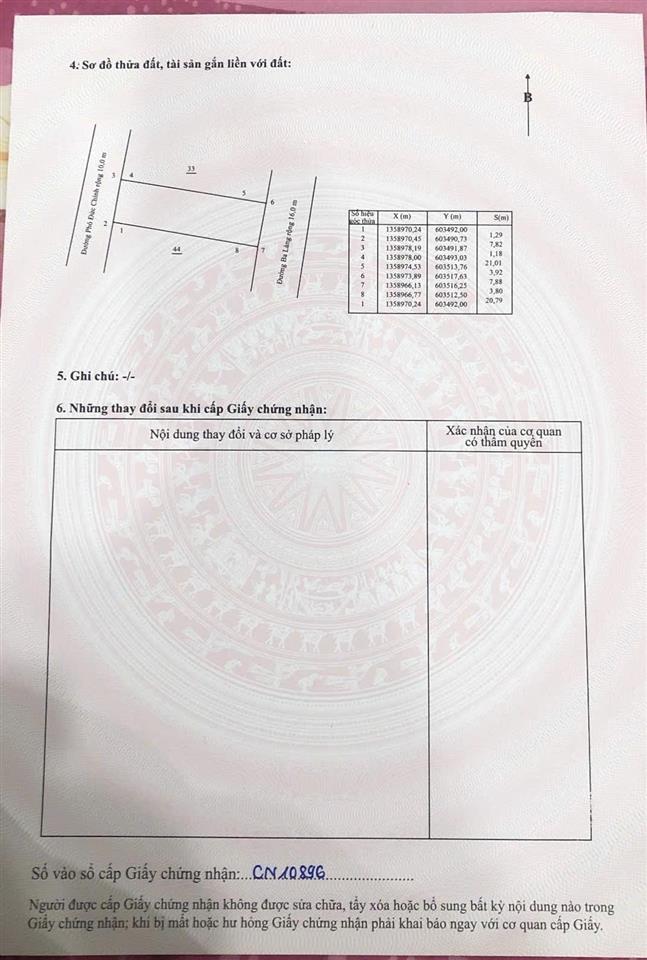 Hàng hiếm đông nam, lô 2 mặt tiền dương hiến quyền và phó đức chính, p. bắc nha trang.  090134026