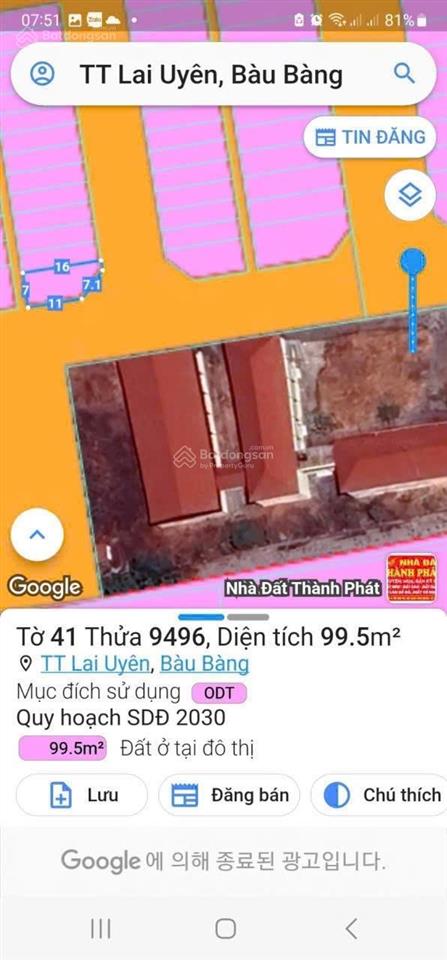 Bán đất nền dự án 1,25 tỷ, 99,5m2 tại nam an bàu bàng, bình dương