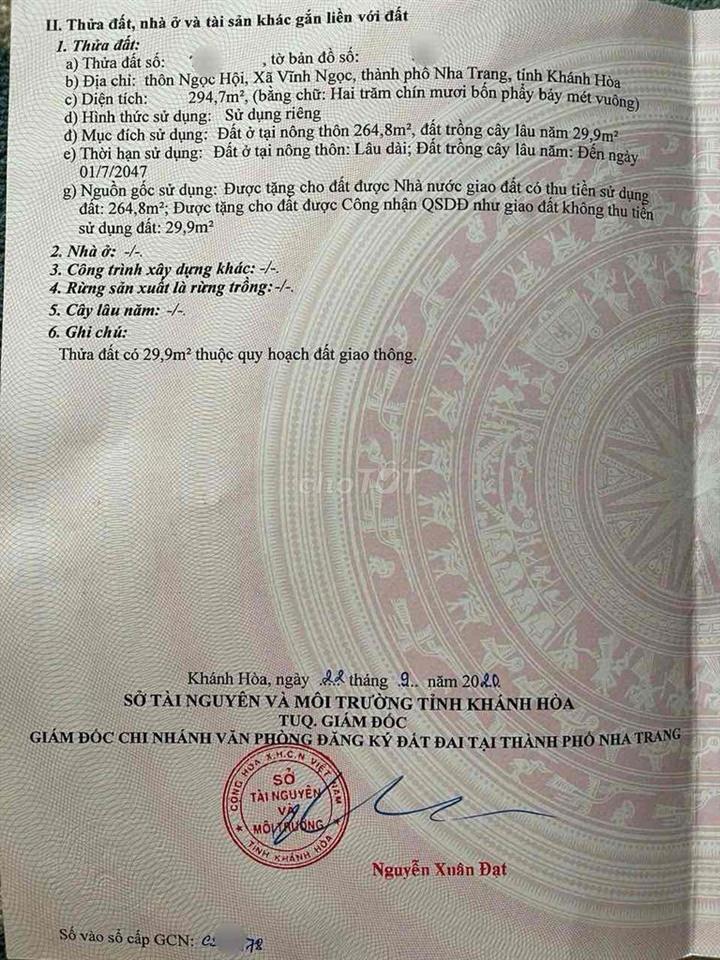 VN232 Bán dãy trọ hẻm thôn Ngọc Hội - Vĩnh Ngọc - Tây Nha Trang