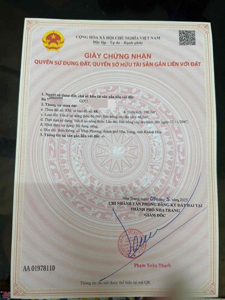 VPU90 Bán nhà 2 tầng hẻm oto thôn Đông Vĩnh Phương