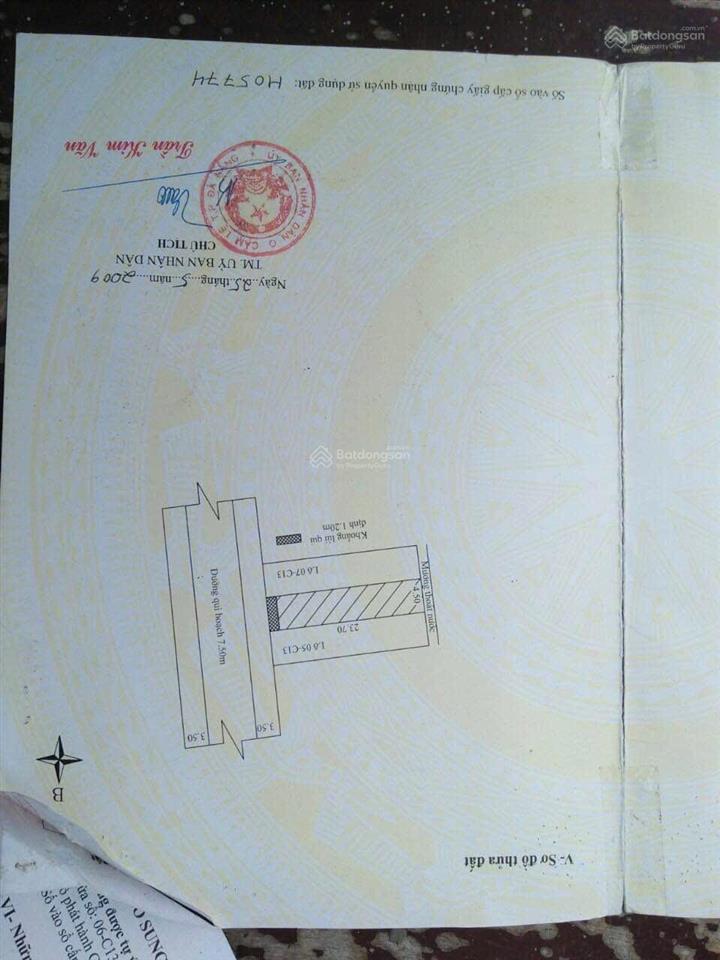 Bán lô đất đường đoàn hữu trưng phường an khê tp đà nẵng