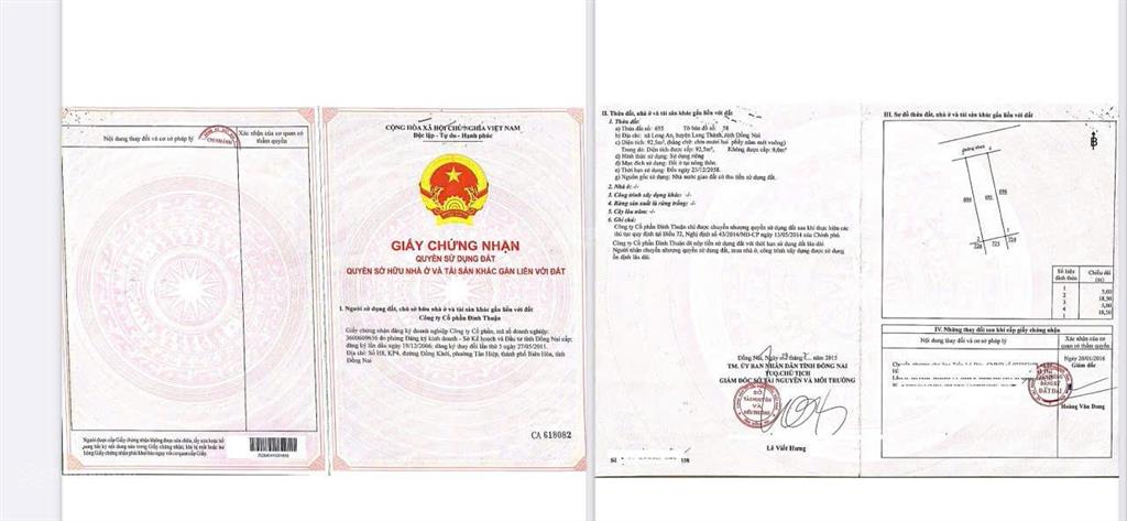 Chính chủ  bán 2 nền đẹp khu dân cư an thuận (dự án victoria)