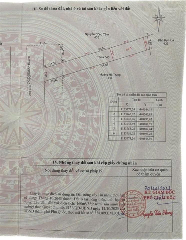 Bán đất gành gió mặt tiền dương đông đường 60m 500m2. thiện chí bán nhanh