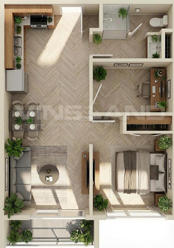 Độc nhất vô nhị 1pn rẻ như căn studio 2.54tỷ  đông bắc view công viên ngắm pháo hoa the parkland