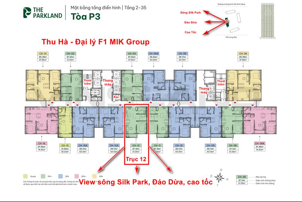 Ngạc nhiên chưa1pnchỉ 53tr/m2không che thoáng vĩnh viễnview sông silk parkthe parkland imperia