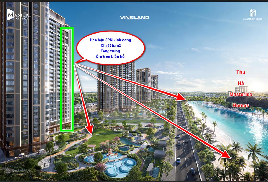 Em hà có tiền là mua luôn hoa hậu 3pn kính cong  ngắm biển hồ 18ha  đẹp nhất masteri grand coast