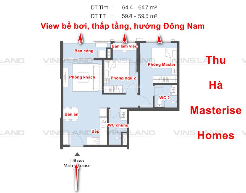Mò kim đáy bể 2pn  tầng trung đông nam ôm trọn bể bơi ân hạn gốc lãi 5 năm  masteri era landmark