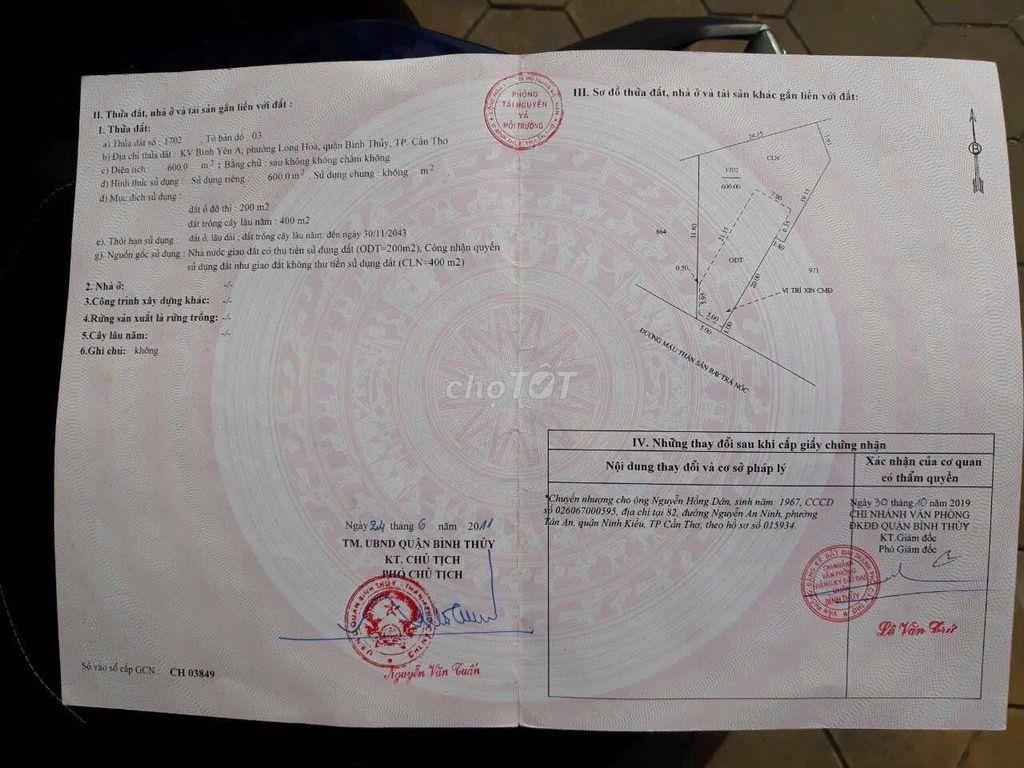 Bán đất mặt tiền võ văn kiệt 