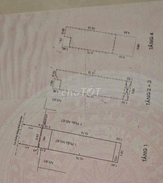 Bán gấp  nhà mặt tiền đường Thống Nhất quận Tân Phú