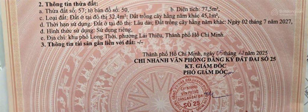 Do cần tiền bán gấp hạ giá ngộp lo đất ngay đường nhựa đoạn cầu sát lái thiêu