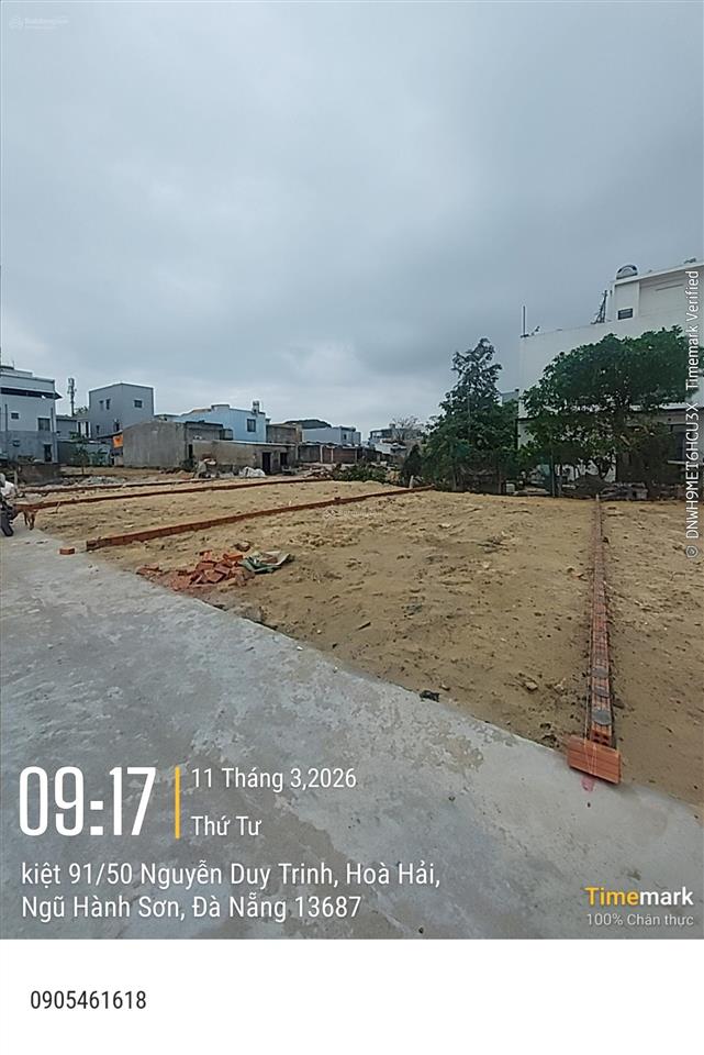 Cần bán đất kiệt nguyễn duy trinh, hòa hải, ngũ hành sơn, đà nẵng. ngang 6m