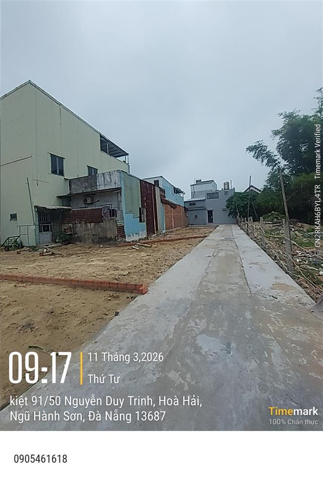 Cần bán đất kiệt nguyễn duy trinh, hòa hải, ngũ hành sơn, đà nẵng. ngang 6m