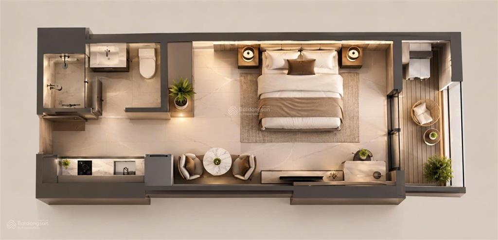 Chỉ 1,574 tỷ studio prima bay 29m2, view biển & hồ nhạc nước!