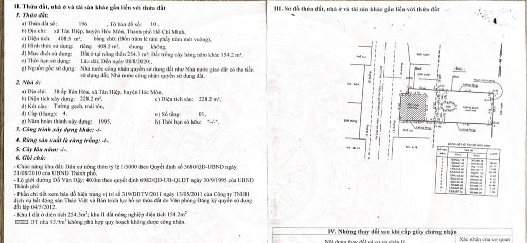 Bán gấp nhà đất shr 408.5m2  mt đỗ văn dậy hóc môn  chỉ 15 tỷ